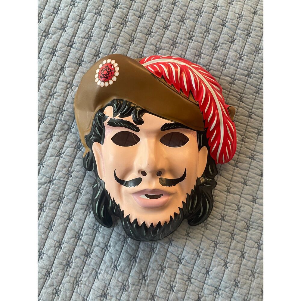 Vintage 1990 Captain Hook mask Disney Peter Pan plastic pirate costume hat